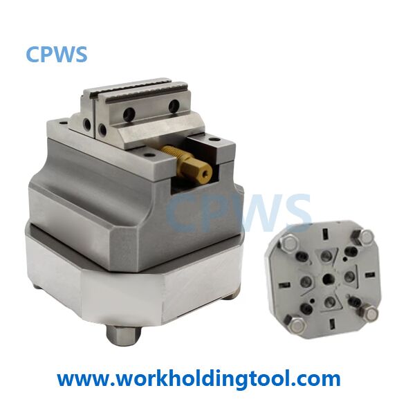 CPWS-EROWA-self-centering-vise-with-ITS-100-centering-plate-2.75-Inch-max-workpiece-50mm5-axis-machining-vise